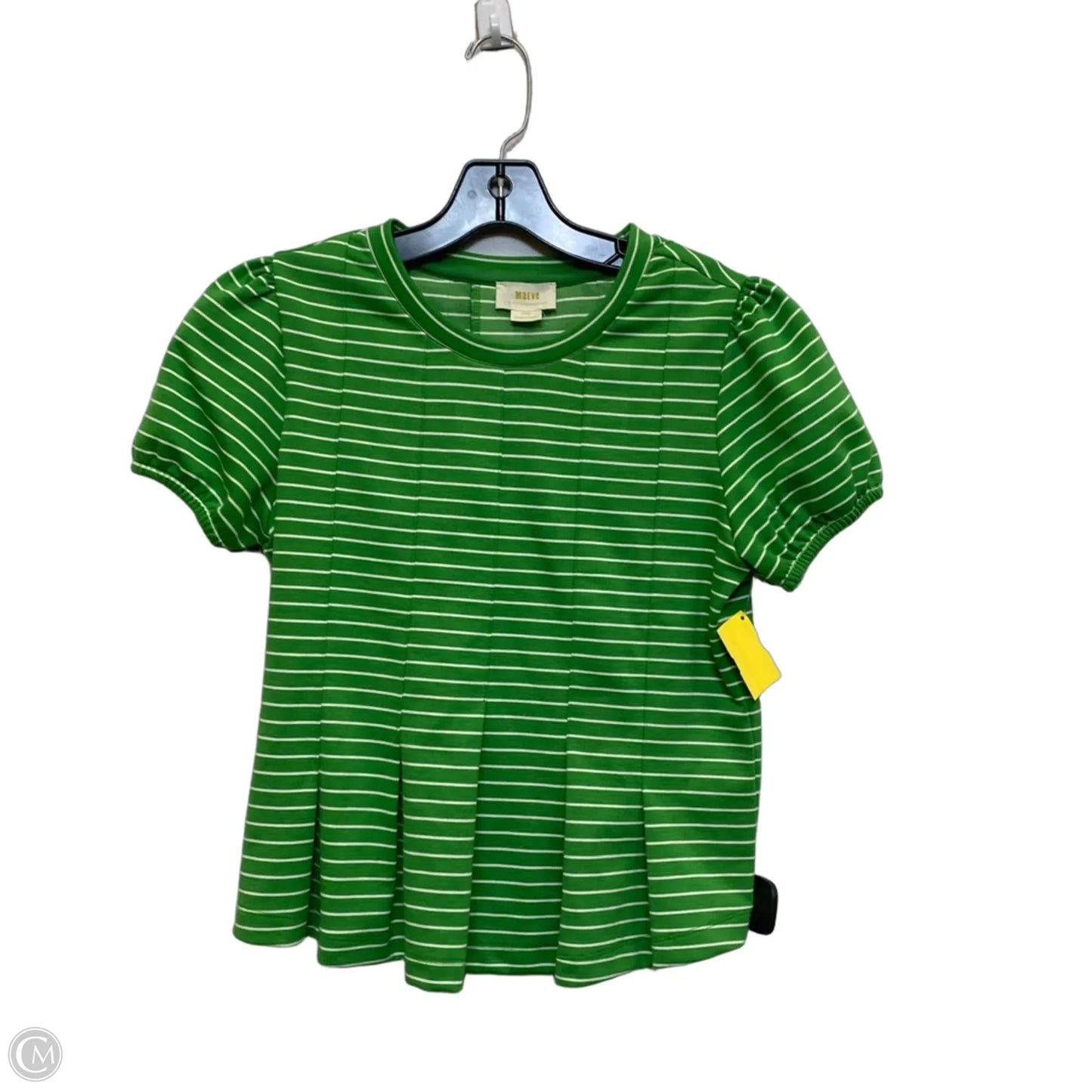 Top Short Sleeve By Maeve In Green & White, Size: Xs