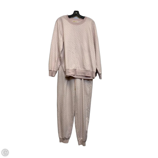 Lounge Set Pants By Michael By Michael Kors In Pink & White, Size: M