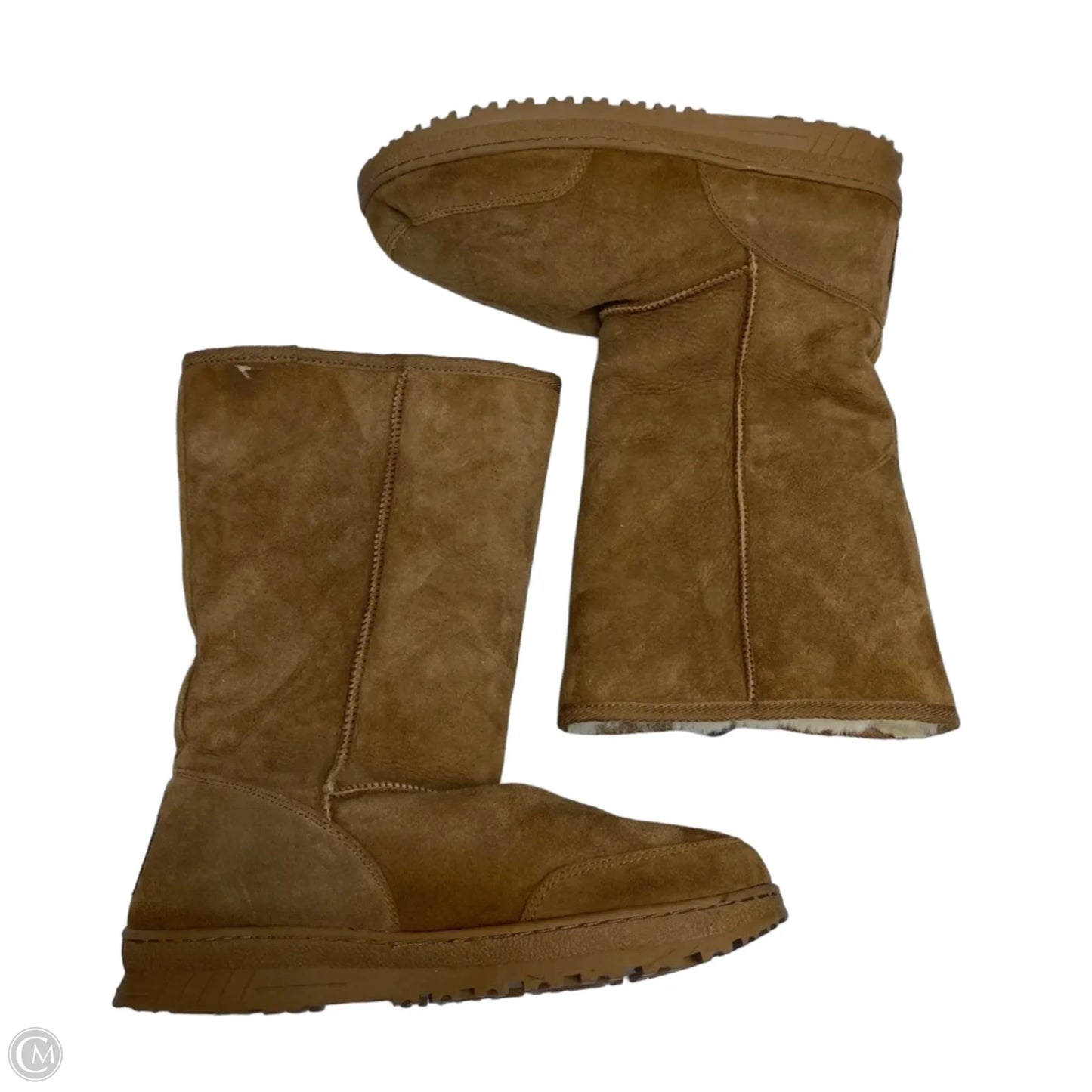Boots Designer By Ugg In Brown, Size: 12