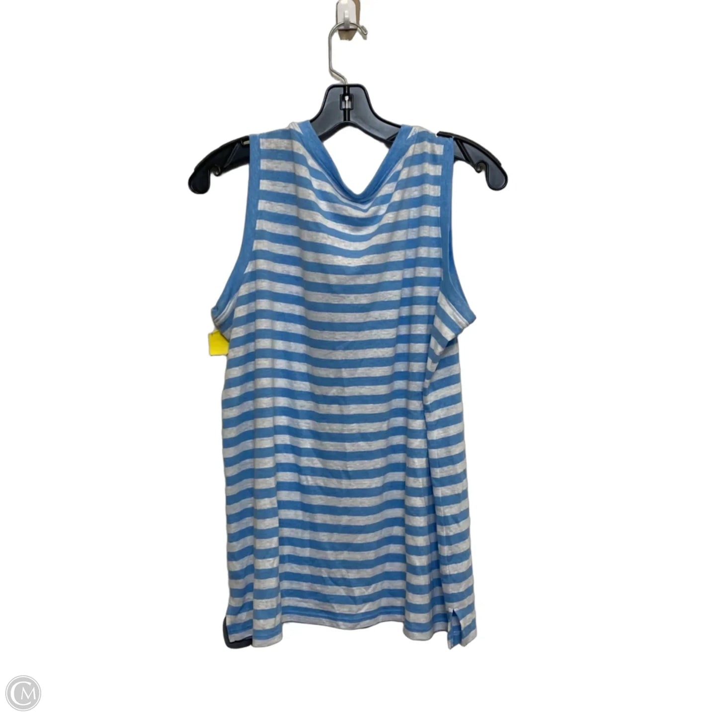 Top Sleeveless By Talbots In Blue & White, Size: 1x