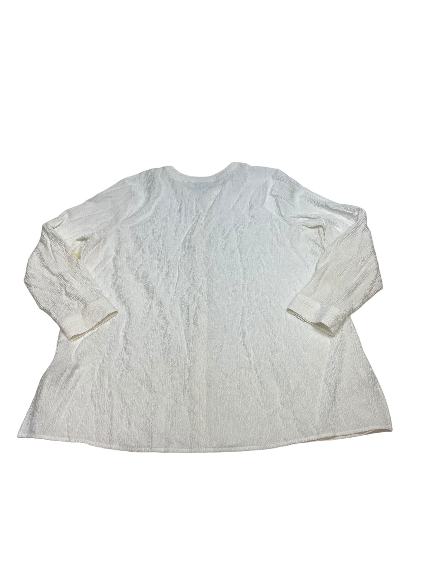 Top Long Sleeve By Liz Claiborne In Cream, Size: Xxl