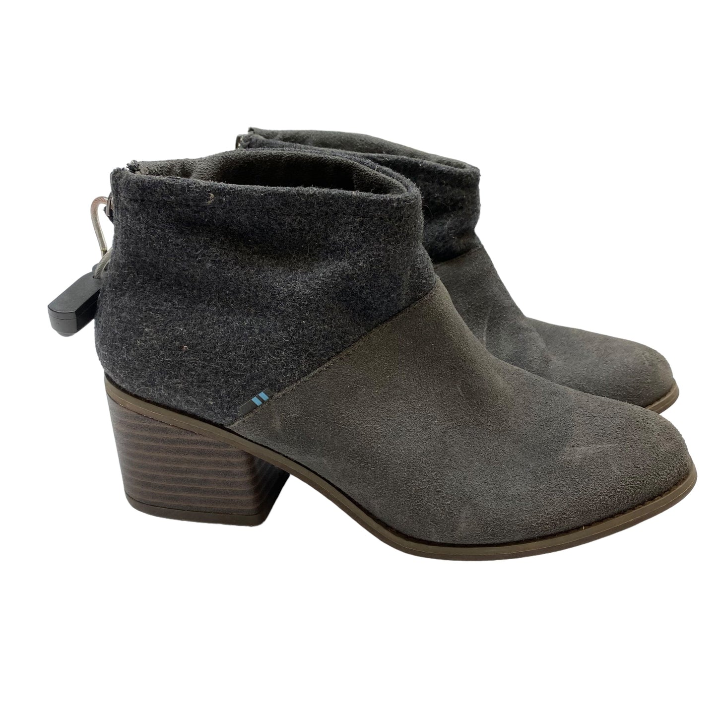 Boots Ankle Flats By Toms In Grey, Size: 8.5