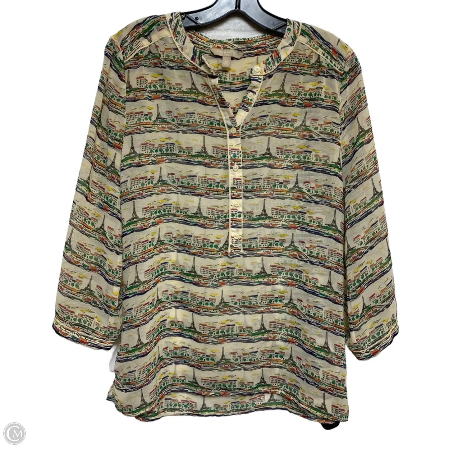 Top Long Sleeve By Banana Republic In Tan, Size: M