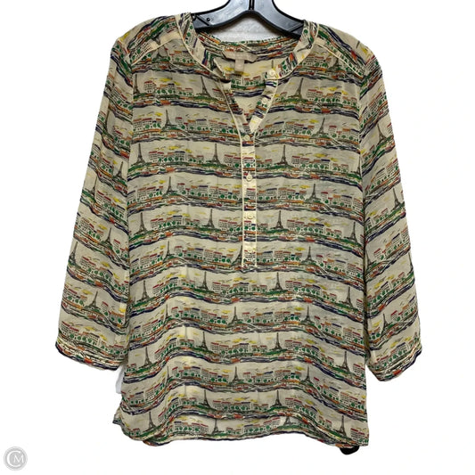 Top Long Sleeve By Banana Republic In Tan, Size: M