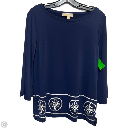 Top Long Sleeve By Michael By Michael Kors In Blue, Size: S