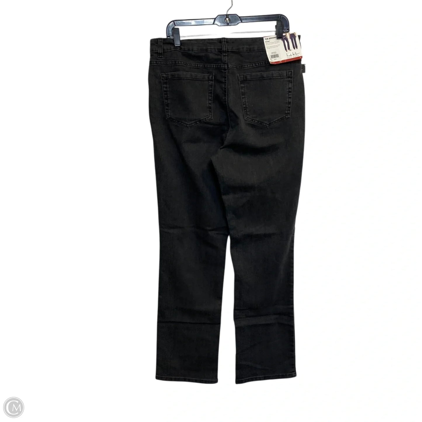 Jeans Straight By Nicole Miller In Black Denim, Size: 14