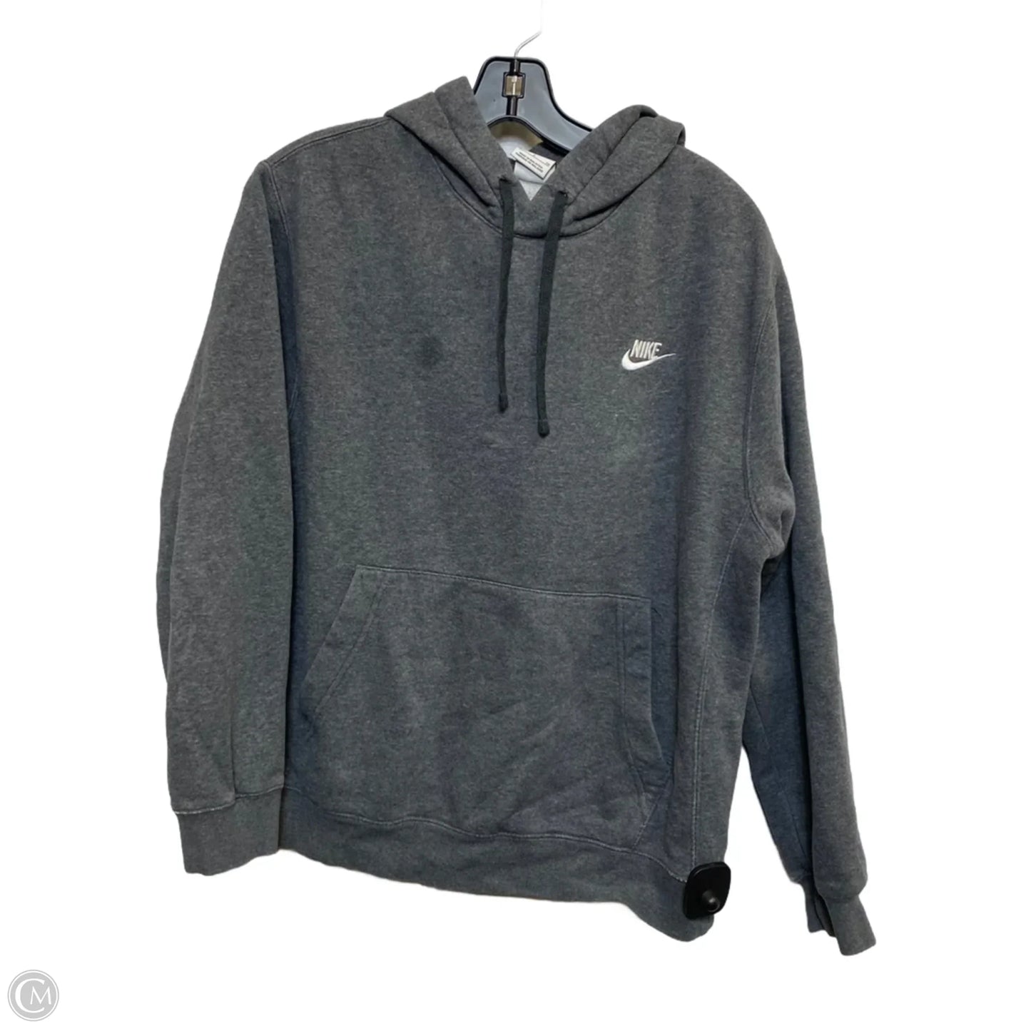 Athletic Sweatshirt Hoodie By Nike In Grey, Size: S