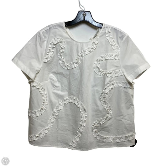 Top Short Sleeve Designer By Kate Spade In White, Size: L
