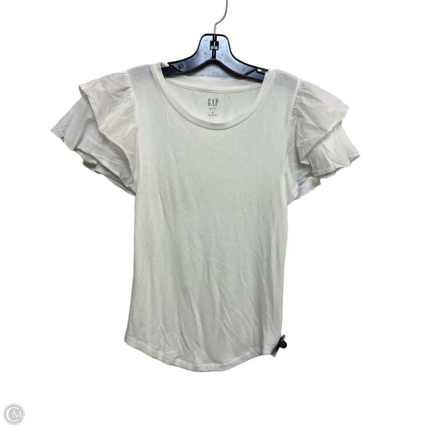 Top Short Sleeve By Gap In White, Size: S