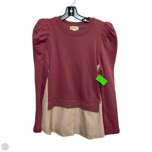 Top Long Sleeve By Maeve In Pink, Size: S