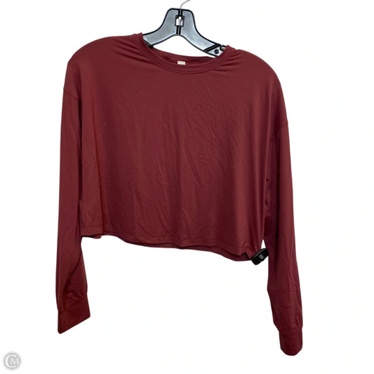 Athletic Top Long Sleeve Crewneck By Lululemon In Red, Size: S