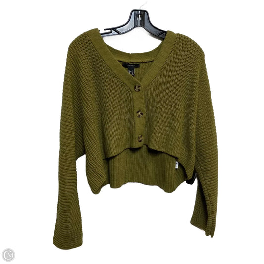 Sweater Cardigan By Forever 21 In Green, Size: S