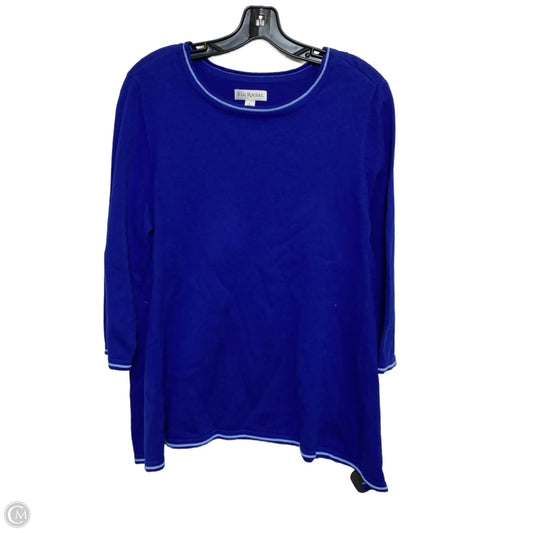 Top Long Sleeve By Kim Rogers In Blue, Size: L