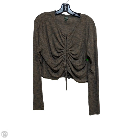 Top Long Sleeve By Wild Fable In Grey, Size: Xxl