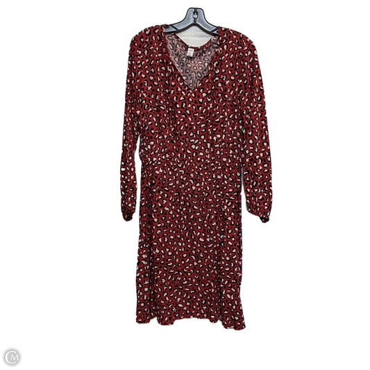 Dress Casual Midi By Old Navy In Red, Size: L
