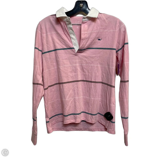 Top Long Sleeve Designer By Vineyard Vines In Pink, Size: S