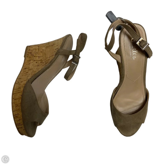 Sandals Heels Wedge By Charles By Charles David In Tan, Size: 7