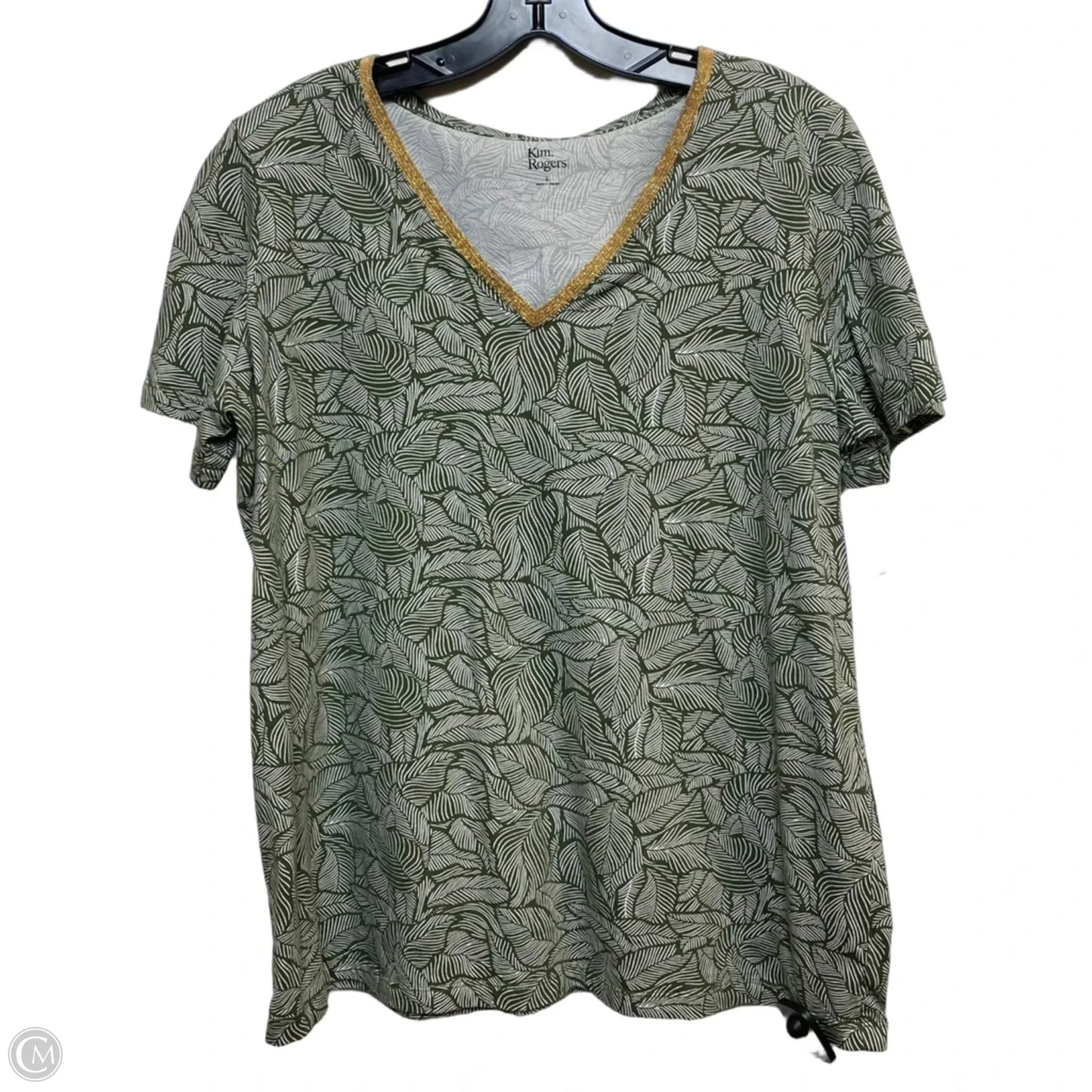Top Short Sleeve By Kim Rogers In Green, Size: L