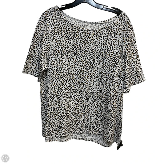 Top Short Sleeve By Loft In Animal Print, Size: Xl