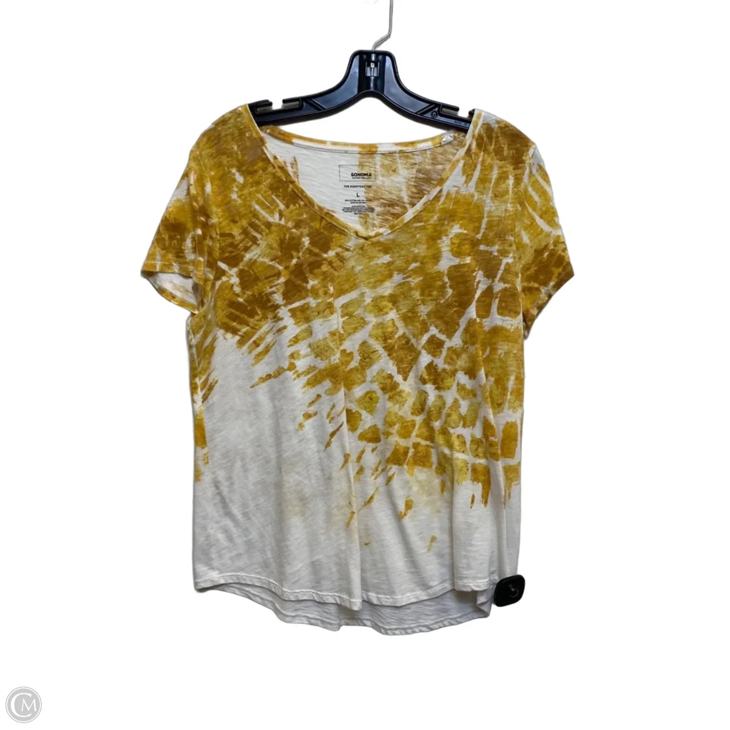 Top Short Sleeve By Sonoma In Yellow, Size: L