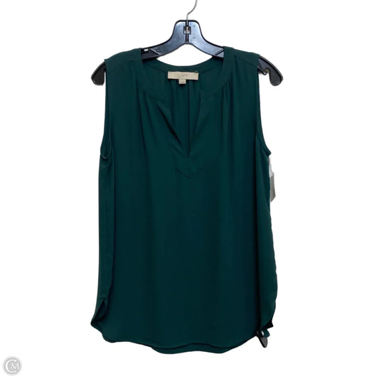 Top Sleeveless By Loft In Green, Size: S