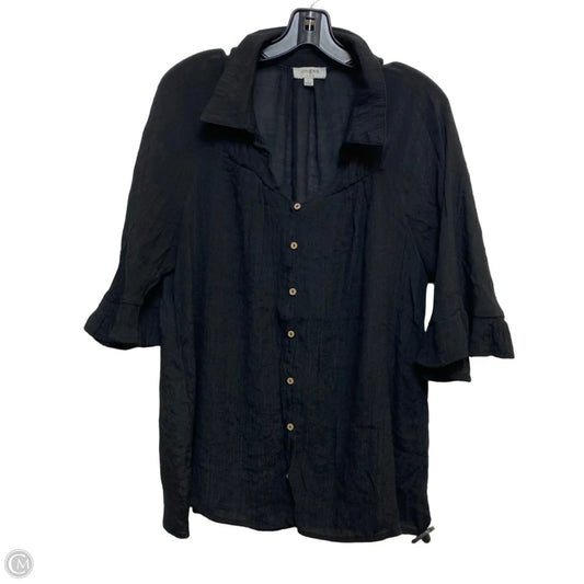 Top Short Sleeve By Umgee In Black, Size: L