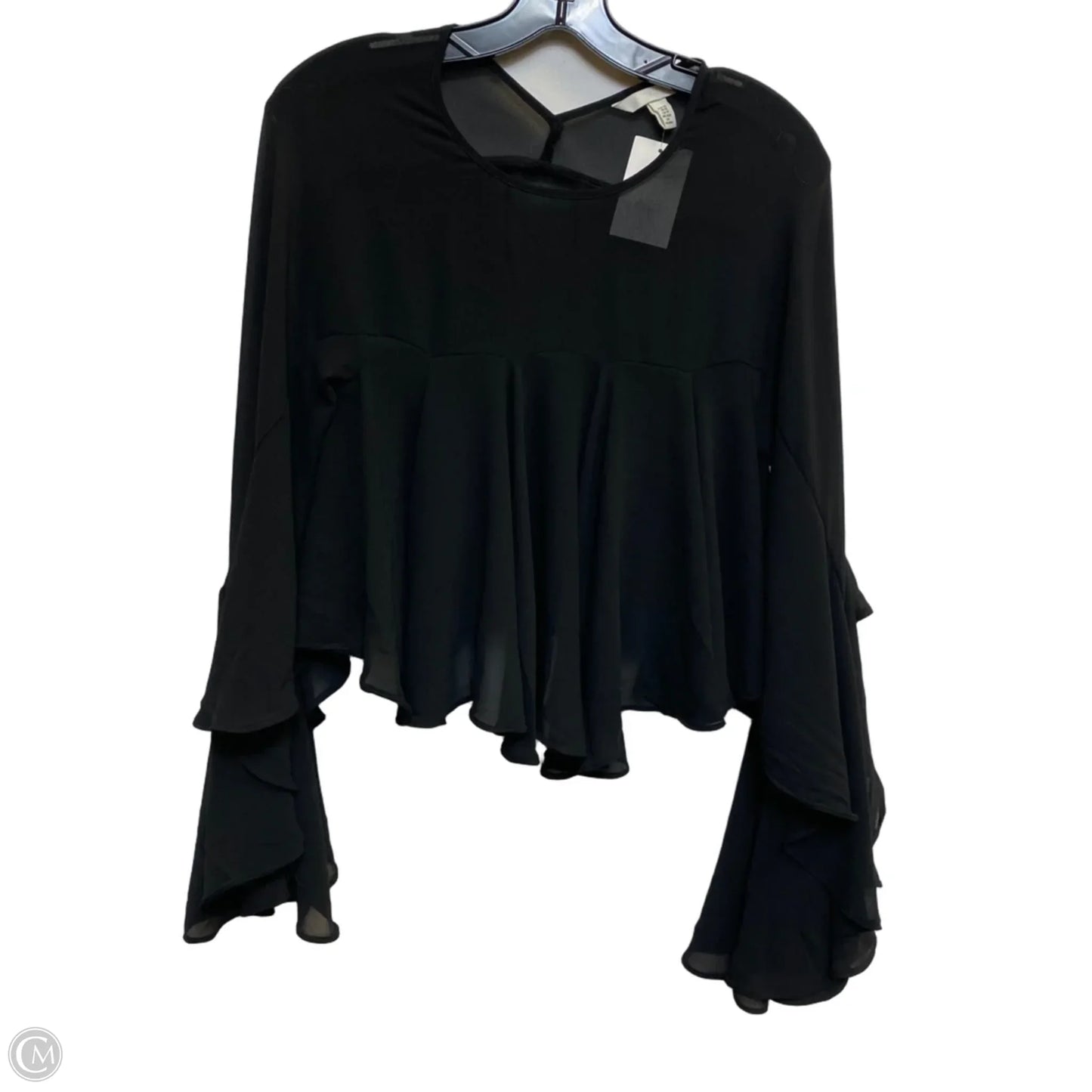 Top Long Sleeve By H&m In Black, Size: Xs