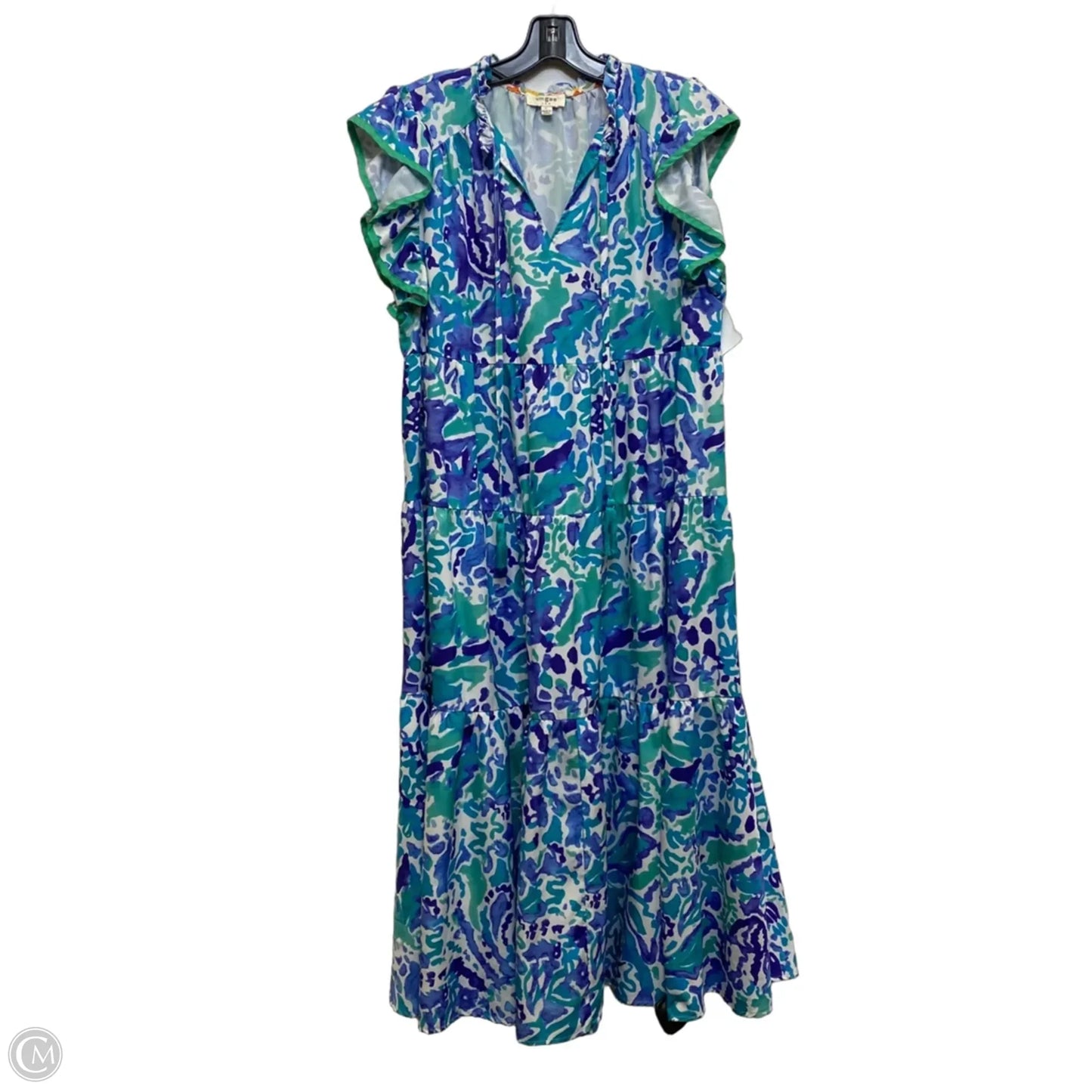 Dress Casual Midi By Umgee In Blue & Green, Size: L
