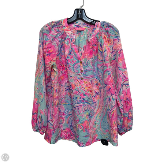 Top Long Sleeve Designer By Lilly Pulitzer In Pink, Size: S