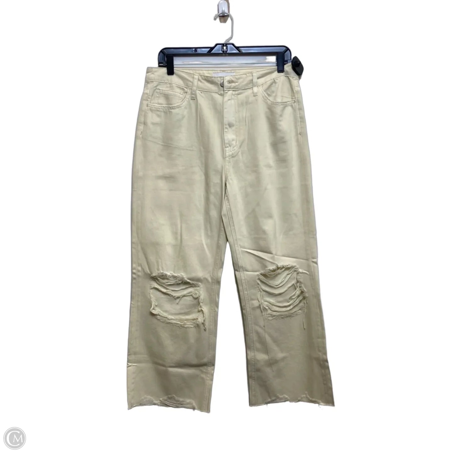 Jeans Cropped By Vervet In Cream, Size: 8