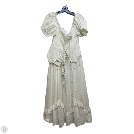 Dress Casual Midi By Lace Made In Cream, Size: Xl