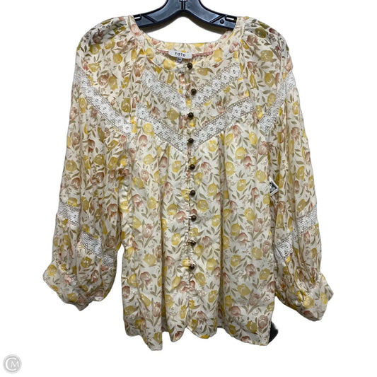 Top Long Sleeve By Fate In Yellow, Size: M