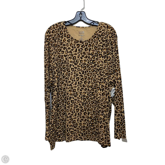 Top Long Sleeve By Croft And Barrow In Animal Print, Size: 3x