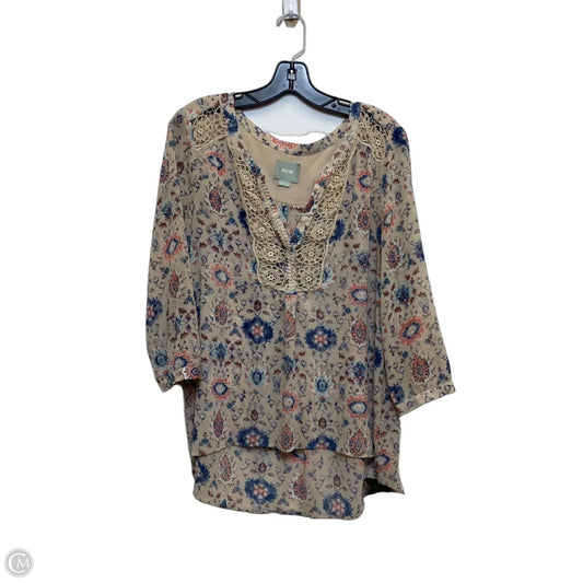 Top Long Sleeve By Maeve In Cream, Size: L