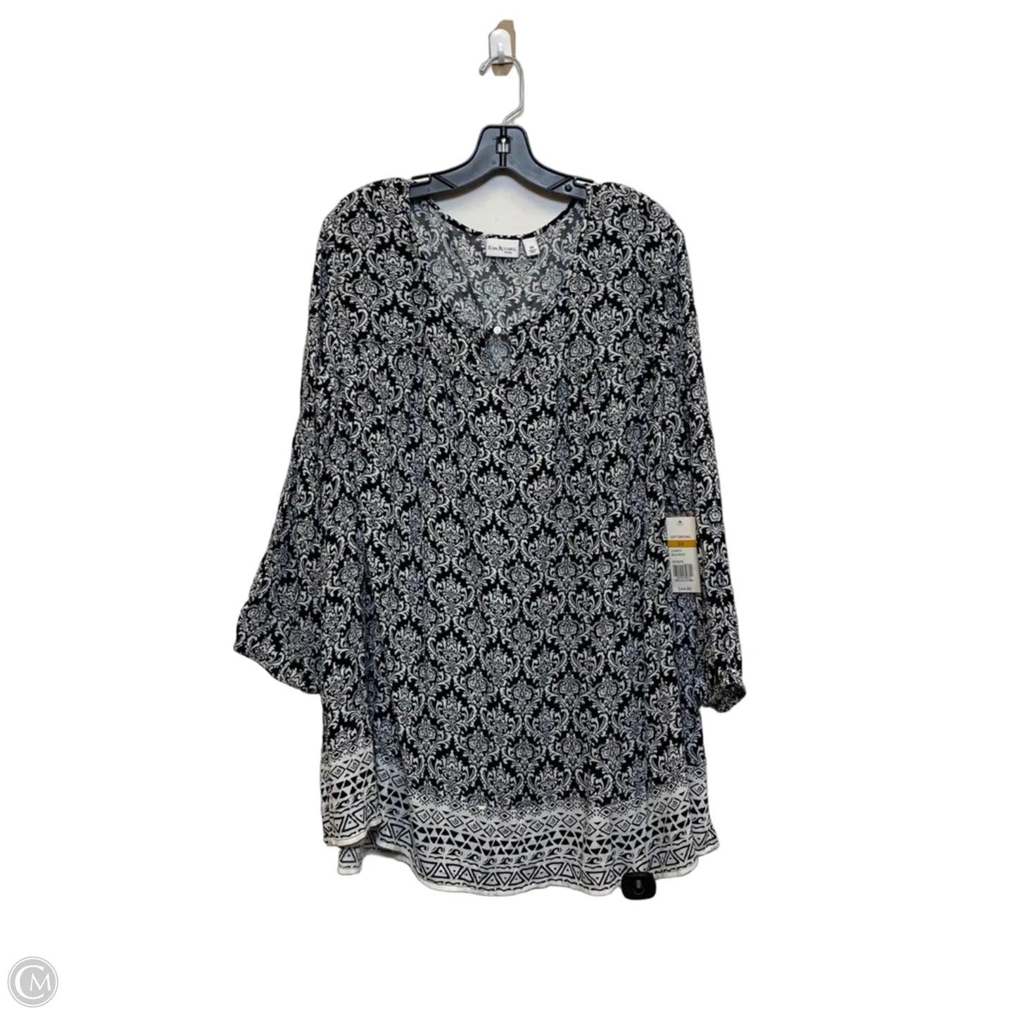 Top Long Sleeve By Kim Rogers In Blue, Size: 3x