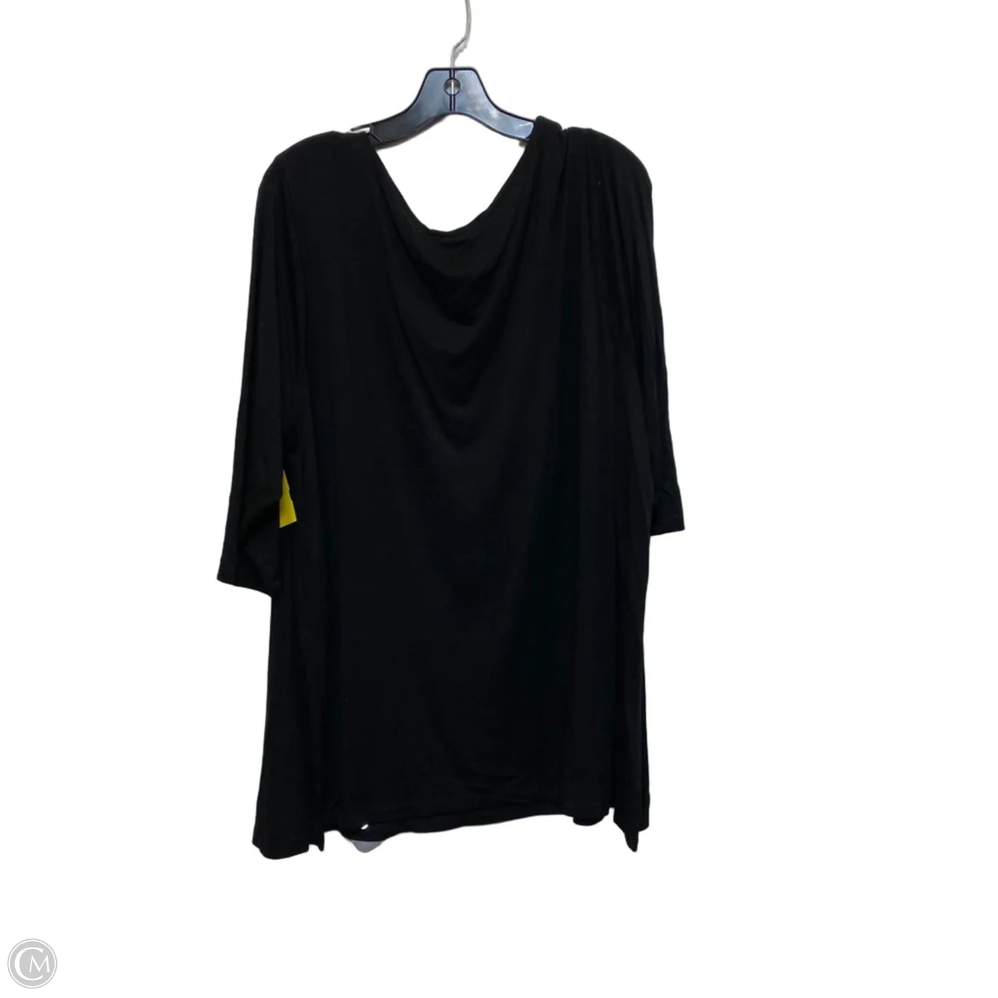 Top 3/4 Sleeve Basic By Jones And Co In Black, Size: 2x