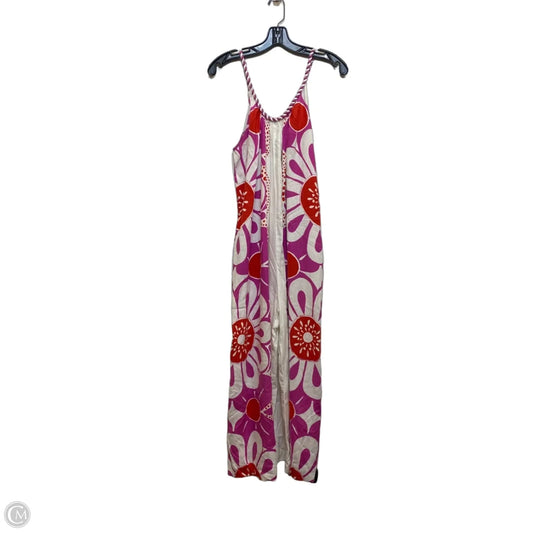 Jumpsuit Designer By Farm Rio In Cream & Pink, Size: Xs