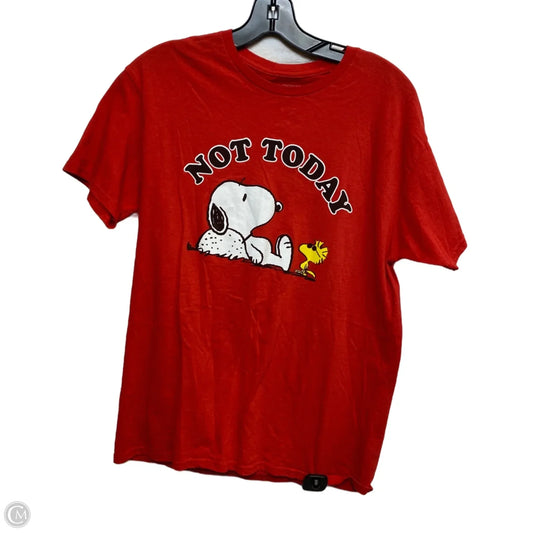 Top Short Sleeve By Peanuts In Red, Size: M