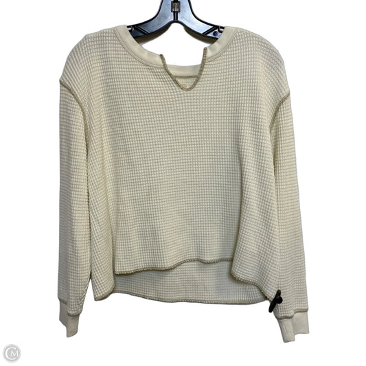 Top Long Sleeve By Madewell In Cream, Size: M