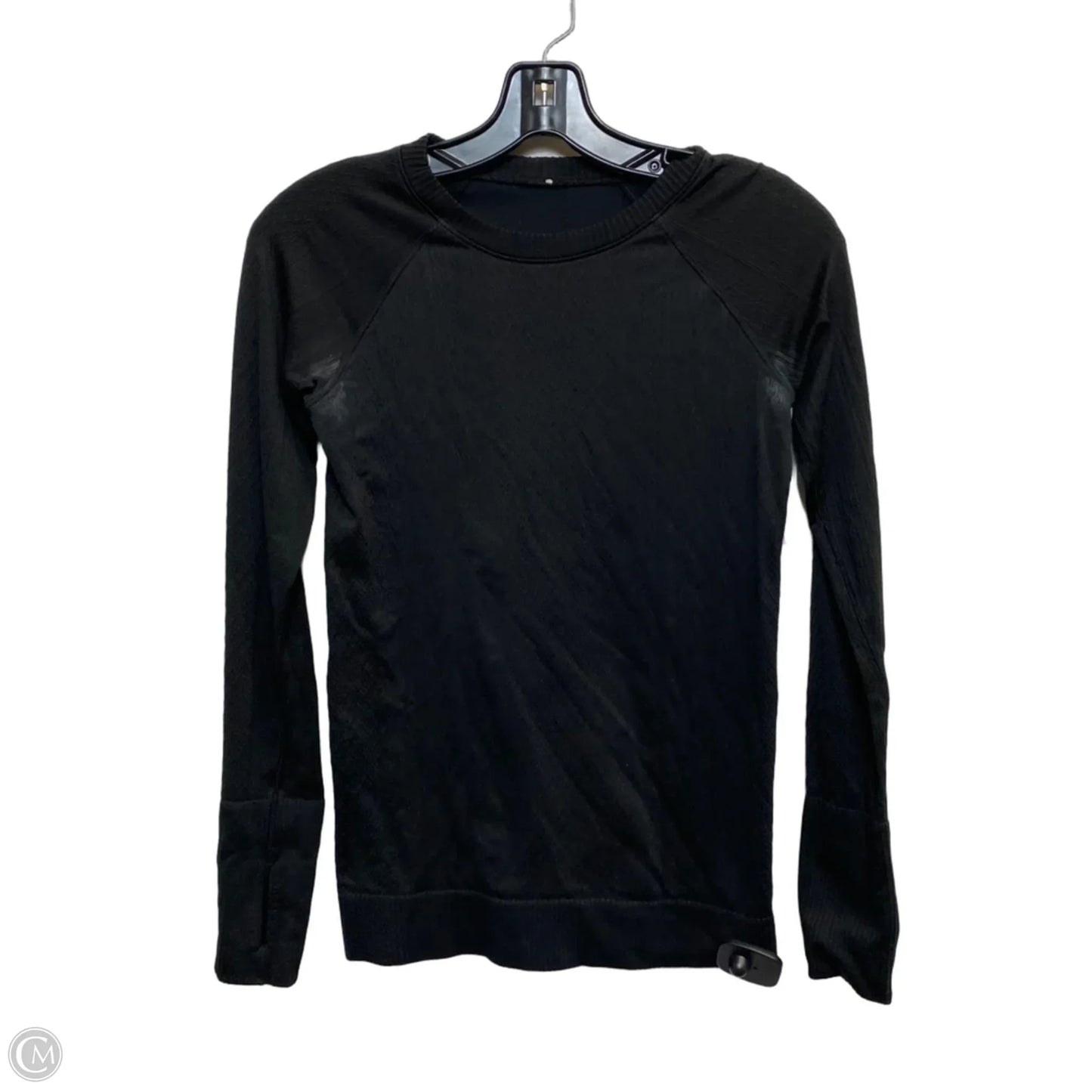 Athletic Top Long Sleeve Crewneck Designer By Lululemon In Black, Size: Xs