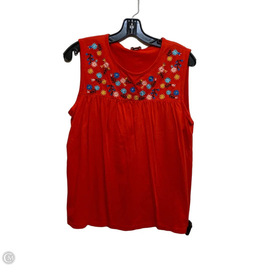 Top Sleeveless By J. Crew In Red, Size: M
