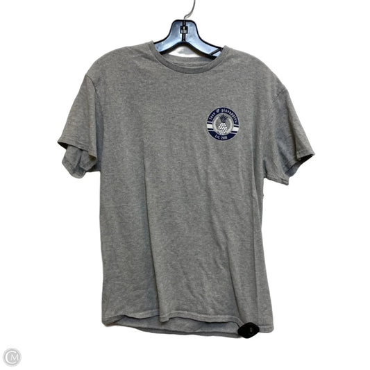 Top Short Sleeve By Simply Southern In Grey, Size: M