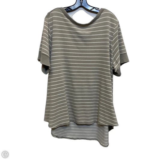 Top Short Sleeve By Jane And Delancey In Brown, Size: 2x