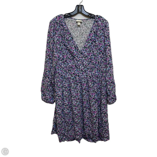 Dress Casual Short By Ava & Viv In Blue & Purple, Size: Xxl