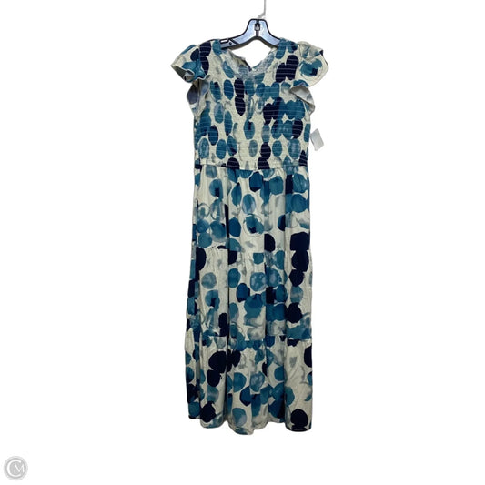 Dress Casual Maxi By Cmf In Blue & Cream, Size: M