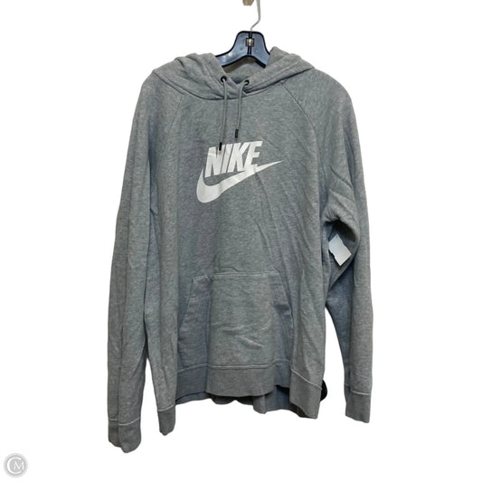 Athletic Sweatshirt Hoodie By Nike In Grey, Size: Xxl