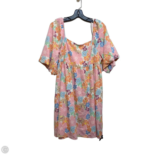Dress Casual Short By Clothes Mentor In Orange & Pink, Size: Xl