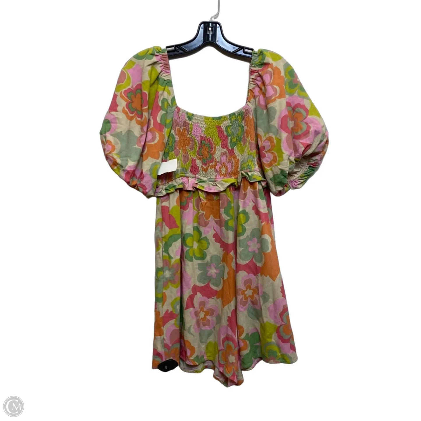 Romper By Oddi In Green & Pink, Size: S