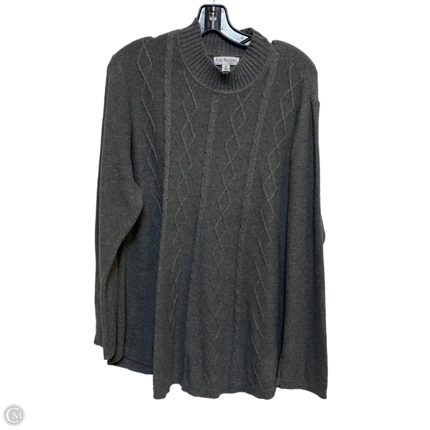 Sweater By Kim Rogers In Grey, Size: 2x