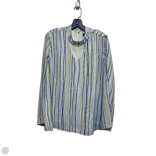 Top Long Sleeve By The Limited In Blue & Green, Size: Xl